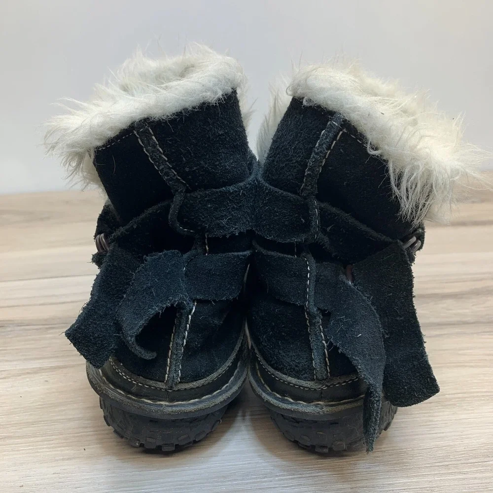 Sorel Womens Tootega NL1460-010 Black Suede‎ Round Toe Ankle Winter Boots Size 6